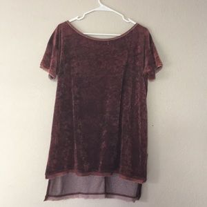 Oversized red velvet T-shirt from free people!